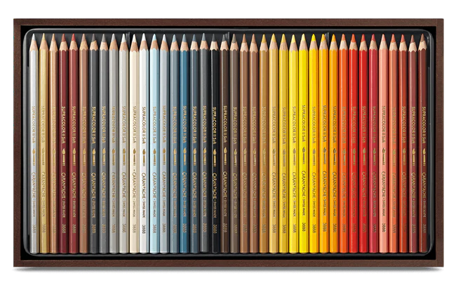 Caran D'ache Supracolour Soft Aquarelle Colour Pencil Wooden Box of 80 - Image 3